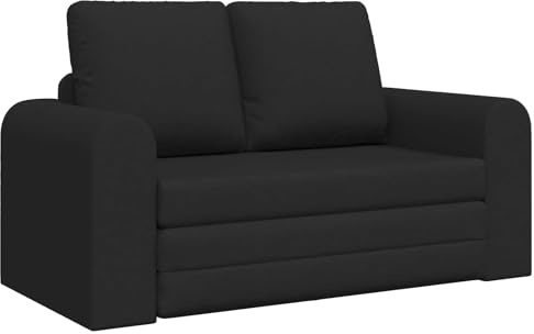 vidaXL Fällsoffa säng Svart 148 x 71 x 83 cm tyg, Vardagsrumsoffa, rektangulär, modern, justerbar, minnesskum, platsbesparande, fluffig, konvertibel, 2-sits