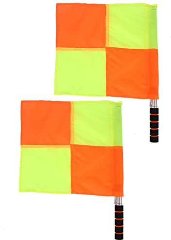 Majatou Bandiera Arbitro di Calcio, 2 Pezzi Bandiera Guardalinee Arbitro con Borsa di Stoccaggio Bandiere Assistente per Partite Sportive Calcio Hockey Allenamento