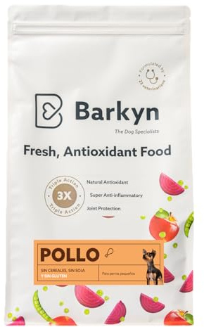 Barkyn - Pienso para Perros Adulto Razas Pequeñas - Pollo - con Proteína Hidrolizada, Colágeno y Omega-3 - Comida Seca de Perro - 3 kg