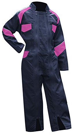 LMA 403500 FLEUR Combinaison Double Fermeture, Bleu Foncé/Rose, Taille 8A