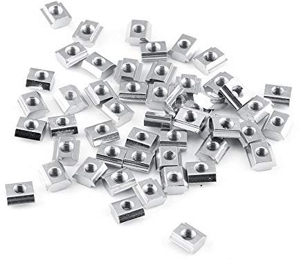 Dado a T Da 50 Pezzi, Dado In Nichel Con Testa a Martello Con Scanalatura a T, Raccordi In Alluminio Scorrevoli In Acciaio Al Carbonio Standard Europeo (20Tipo-M4)