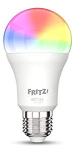 FRITZ!DECT 500 (smarte LED-Lampe E27 für farbiges und weißes Licht, dimmbar, 2700K, 9W, 806 Lumen) [Energieklasse F]