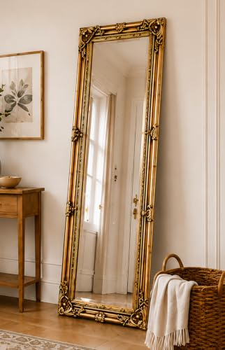 DOWNTON INTERIORS UK Antique Gold Tall Ornate Dressing Wall Mirror