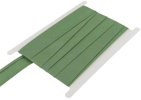 DFL 100% Cotton Bias Binding Tape, Premium Sewing Trim – 5 Metre Length | 1 Inch (25 mm) or 1/2 Inch (13 mm) Widths | 30 Colours for Quilting, Dressmaking & Crafts(Sage,1 Inch/25mm Wide)