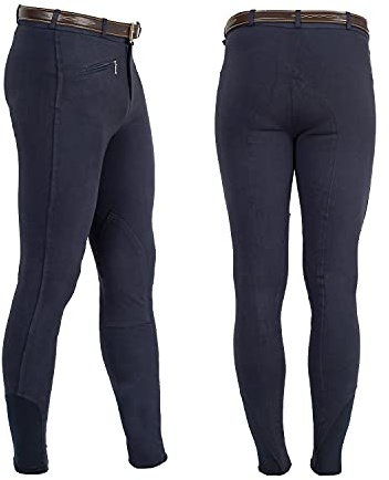 EQUESTRO Pantalon pour homme modèle URANO en coton élastique (bleu marine, 48)