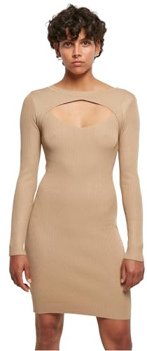Urban Classics Femme pour Femme Robe d contract e, Beige Union, M EU