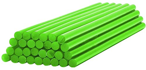 EKKJNQ Matite adesive a caldo, 30 pezzi, colorate per colla a caldo, per fai da te, 7 x 200, 11 x 200 mm, per pistola per colla a caldo (verde chiaro, 7 mm)