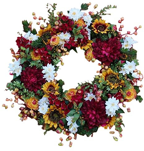 Ghirlanda artificiale for piante fiori, ghirlanda for porta, 40 cm corona di fiori di peonia artificiale for porta d'ingresso for la decorazione della festa nuziale della casa della fattoria primaveri