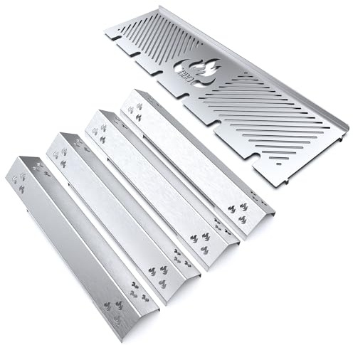 teileplus24 BRWR02 Gasgrill Edelstahl Brennerabdeckung und Multifunktions-Warmhalterost kompatibel mit Rösle Videro G4, G4-S | Edelstahl | Passgenau | Rostfrei, Farbe:4 Leisten + Rost