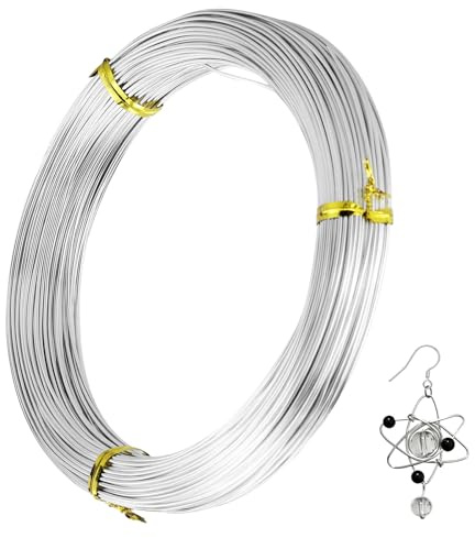 50m 18 Gauge | 1mm Aluminum Craft Wire, 165 Feet Bendable Metal Wire for Sculpting | Jewellery Wire, Bike Modelling Skeleton Crafting Floral Making, Jewelry Making, Wire Weaving and Wrapping (Silver)