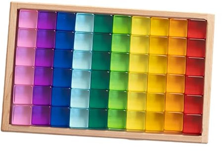 TTETTZ Regenbogen Bauklötze Set für Kinder, Spielzeug für Jungen Und Mädchen, 60 Stück