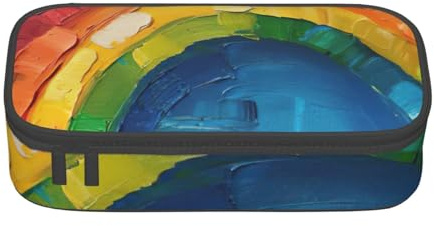 JGHHOUN Federmäppchen mit kleinem Regenbogen-Druck, für Teenager, für Studenten, Schule, Reisen, wesentliche Schreibwaren