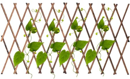 Traliccio in legno, traliccio da giardino per piante rampicanti, pannelli in legno di traliccio da giardino, pannelli a reticolo di supporto per piante, aiuole rialzate in salice e strutture di