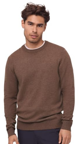 DANISH ENDURANCE Jersey Lana Merino Cachemira para Hombre Marrón M