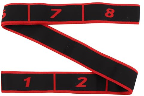 Bandas Elasticas Fitness, Cinta Yoga, Cinta Estiramientos, Banda Elástica de Resistencia con 8 Anillos, para Pilates Yoga Latino Pilates Baile Fitness