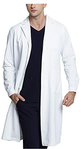 WWOO Blouse de laboratoire Homme Blanche blouse Médicale Vêtements de travail et uniformes Tissu mise à niveau mince L