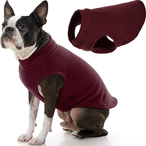 Gooby - Stretch fleece vest, pullover fleece vest jacket sweater for dogs, burgundy, large