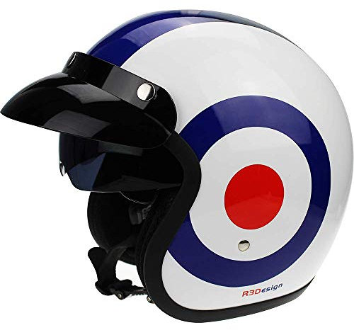 ViPER RSV06 Plus Motorcycle Helmet With Inner Sun Visor Open Face Jet Motorbike Helmets for Adult - Motorbike Rider Road Legal ECE2206 Approved for Cruise Bike Chopper Moped Electric Scooters (M)