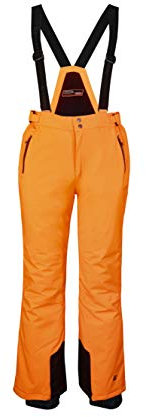 Killtec Herren Tirano MN Ski PNTS Funktionshose Mit Abnehmbaren Trägern, Schneefang Und Kantenschutz, neon-Orange, L