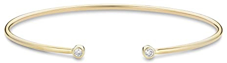 Miore Bracciale bangle in oro giallo 9 carati 375 con diamanti 0,11 ct