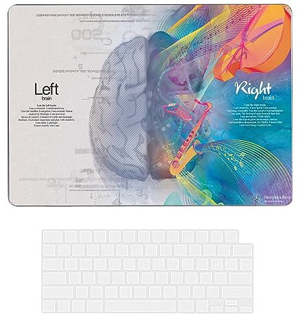 ChashenHa Kompatibel mit MacBook Air 15 Zoll Hülle 2023 2024 Release A3114 M3 A2941 M2 Chip, Hartschalen-Laptophülle mit Tastaturabdeckung für MacBook Air 15,3 Zoll – Creative Brain