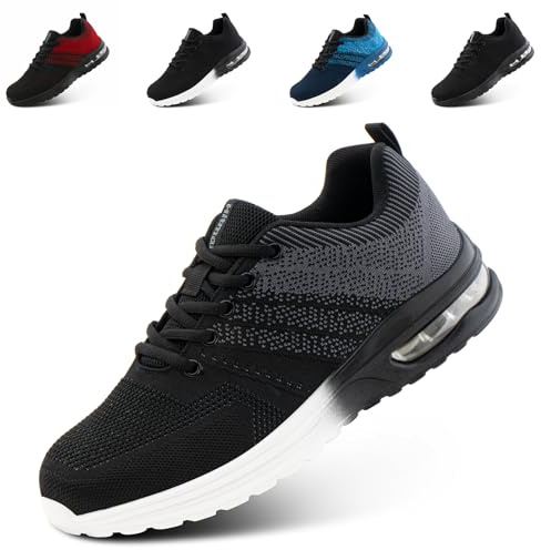 Hitmars Scarpe Ginnastica Uomo Scarpe Running da Corsa Donna Scarpe Sportive Sneaker da Ginnastica Tennis Leggere Outdoor Fitness Trekking Grigio EU 42