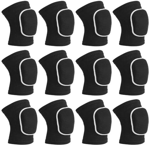 PATIKIL M Rodilleras Protectoras, 6 Pares Rodilleras de Espuma para Voleibol Transpirables, Rodilleras de Danza para Mujer y Hombre Fútbol Baloncesto Entrenamiento, Negro Blanco
