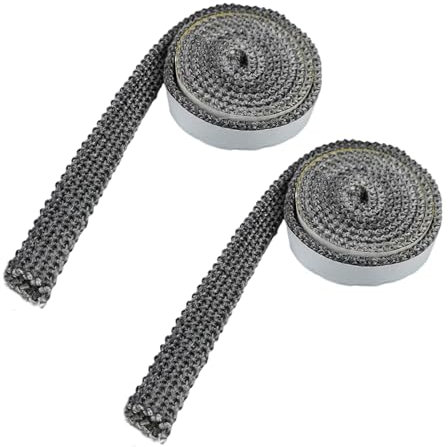 SPOKKI 6m Joint Insert Cheminée Autocollant, Joints Fibre de Verre, Joint de Porte Pour Poele a Bois, Cheminée, Porte Four a Bois, Résistant à la Chaleur 550 Degrés Celsius (3m/2 rouleaux)