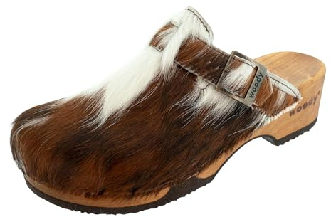 woody Damen Manu Clog, Fell Natur, 40 EU