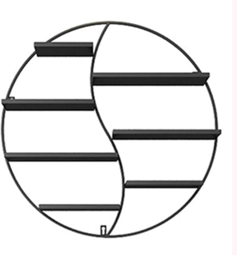 Scaffali per Smalti per Unghie Montati Parete, Portaoggetti for smalti, portasmalti, portaoggetti for cosmetici, portaoggetti multifunzionale for salone/bellezza/negozio di unghie(Black,Round frame)