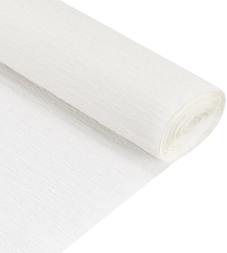 sourcing map Crepe Paper Roll 5 ft Long 20 Inch Wide, White | Coloured Crepe Paper Sheets for Wedding Ceremony Various Festivals Decoration