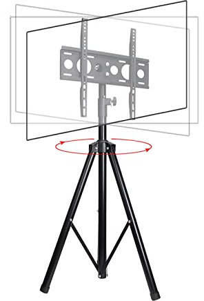 CAFIEDR Support TV Portable avec trépied, Hauteur réglable, Compatible avec Les téléviseurs LED, LCD, OLED Plats et incurvés de 32 à 55 Pouces