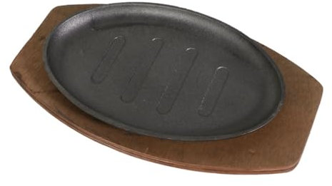 STOBAZA Sartén De Hierro Fundido De 20 Cm Antiadherente Para Barbacoa, Cocina Doméstica y Exterior, Calentamiento Rápido, Portátil y Ligera Para Cocinar Carne y Panqueques