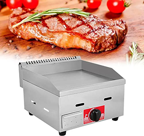 Plancha de gas comercial, parrilla de acero inoxidable resistente para exteriores con placa superior plana antiadherente, ideal para cocinar a gran volumen en restaurantes y preparación de