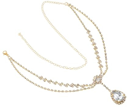 HONITANO Diadema para Boda Elegante Dorada Decoración de Vidrio Cabello, Accesorios Mujer para Ceremonia Nupcial y Tocado Delicado