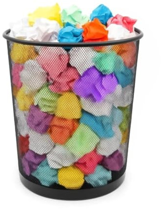 SUSTANIA Papierkorb 1er Set - Metall Draht Mülleimer schwarz 20L, Durchmesser 29cm, Höhe 34,5cm für Büro und Home Office, runde Bauform mit stabilem Boden