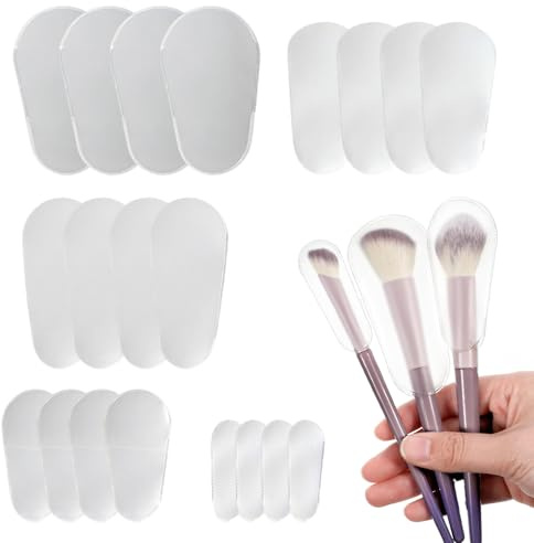 FrostyFlair Protector de Pinceles de Maquillaje, 20 Piezas Fundas Protectores de Pinceles Cosméticos a Prueba de Polvo para Viajes y Almacenamiento, Set de Pinceles de Maquillaje