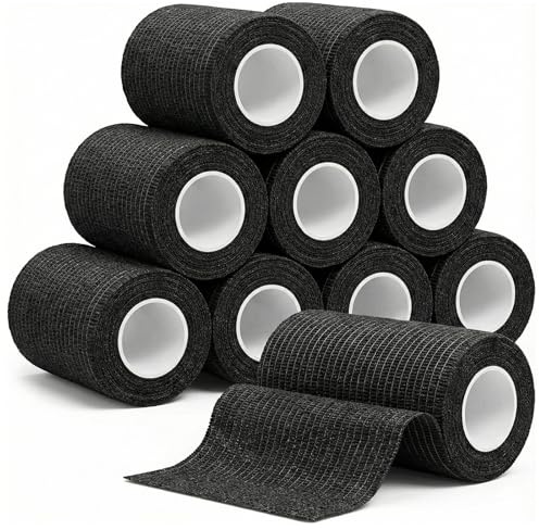 Carehabi 10 Rotoli di Bendaggio Autoadesivo, 10 cm x 4,5 m, Bendaggio Adesivo per Polso, Caviglie, Dita, Ginocchia
