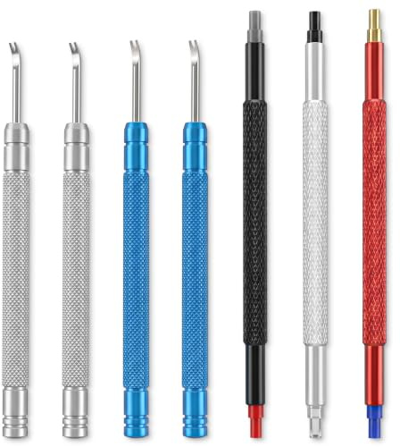 7Pcs Watch Hand Removal Tool Repair Kit, Stainless Steel Watch Hand Press Setting Tool, Watchmakers Wristwatch Repair Tools with Hands Pressers Pusher, Removers Lever Minute Second Removals, Puller