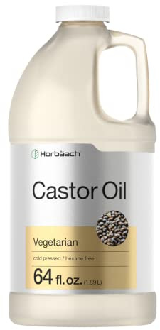 Horbäach Castor Oil 64oz | for Hair, Eyelashes & Eyebrows | Hexane Free & Cold Pressed | Vegetarian, Non-GMO