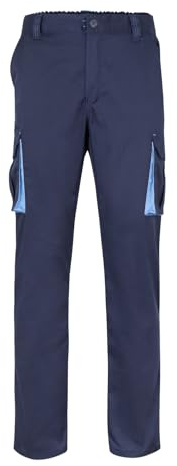 VELILLA 103004 Pantalón de Trabajo - Azul Navy y Celeste - Talla 42