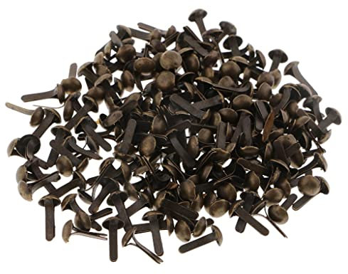 Fenteer 200 Stücke Mini Rund Metall-Brads Scrapbooking Verschönerung DIY Handwerk - Bronze, 4,5 mm