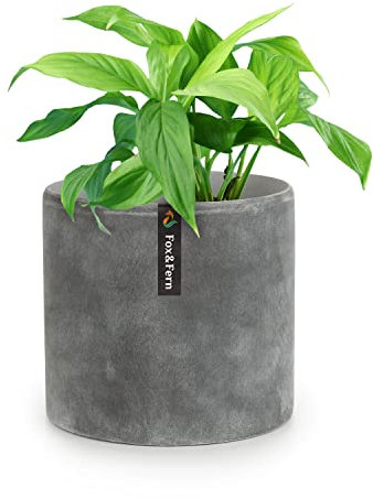 Fox&Fern Maceta Grande para Interiores y Exteriores, Maceta Resistente a Rayos UV y Heladas, Macetero Decorativo Interior Plantas y Flores, Tapón Drenaje, Macetas Exterior Grandes Polipiedra