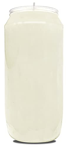Hyoola 7 Tage Kirchenkerzen Weiß, 1 Stück - 15 cm Hohe Religiöse Kerzen für Gedenkfeiern, Feste, Nachtwachen, Notfälle - Votivkerzen aus Pflanzenöl in Plastikgefäß