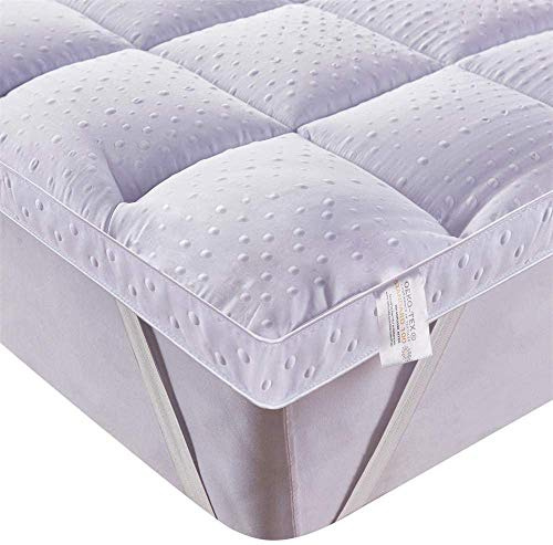 Bedecor Sobrecolchon de Microfibra 150x200, Muy Suave y Comodo Cubre Colchon con Diseño Antideslizante, 3D Massage Bubbles Lujoso Topper 150x190/200