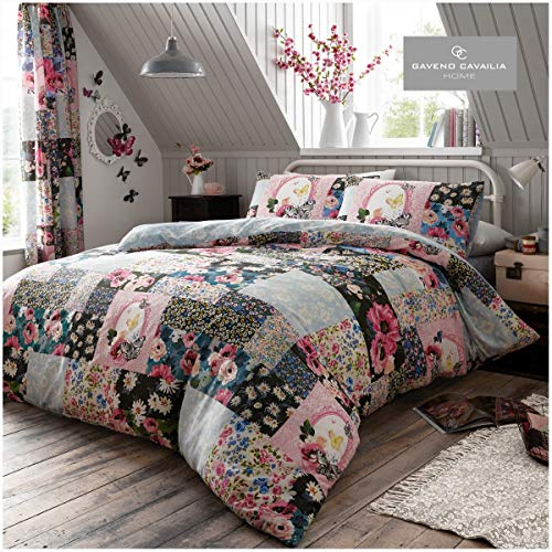 GC GC GAVENO CAVAILIA Printed Duvet Cover Sets, Reversible Bedding Bed Set, Polycotton Quilt Covers With Matching Pillowcases, Ellis Multi, Double