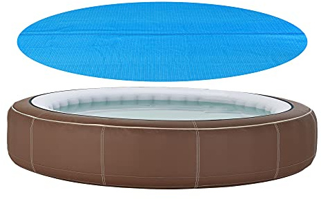 [en.casa] Cobertor para Piscina Manta Térmica Redonda Cubierta para Piscina Hinchable Jardín Verano Aire Libre Polietileno 457 cm - Azul