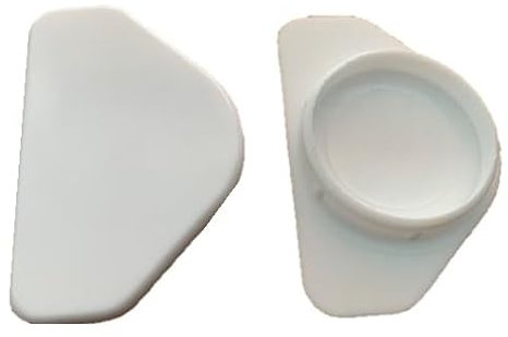 35mm White Winged Hinge & Screw Hole Cover Caps - Kitchen Cabinets/Cupboard Doors (6 x White Winged Hinge Hole Caps)