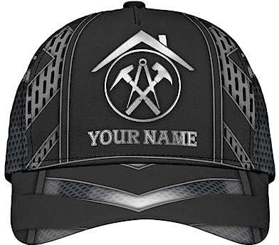 501 Dachdecker-Werkzeug, Schwarzer Individueller Name Herren Damen Visier Hut Leicht Distressed Basecap Atmungsaktiv Baseball Kappe Mütze Für Golf Wander Laufen