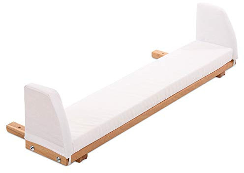 babybay Verlängerungsseite Kernbuche geölt inkl. Matratzenergänzung weiß passend für Modell Original und Midi